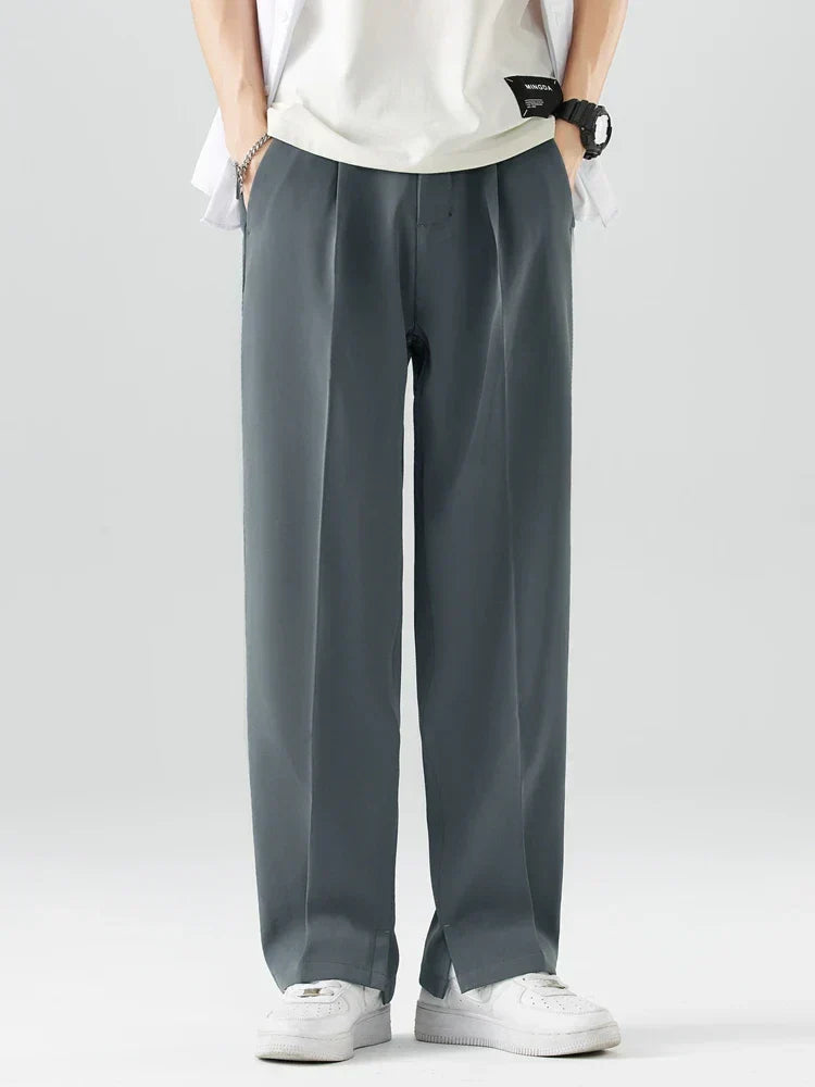 Men's Straight Leg Pants Comfortable Full Length Trousers