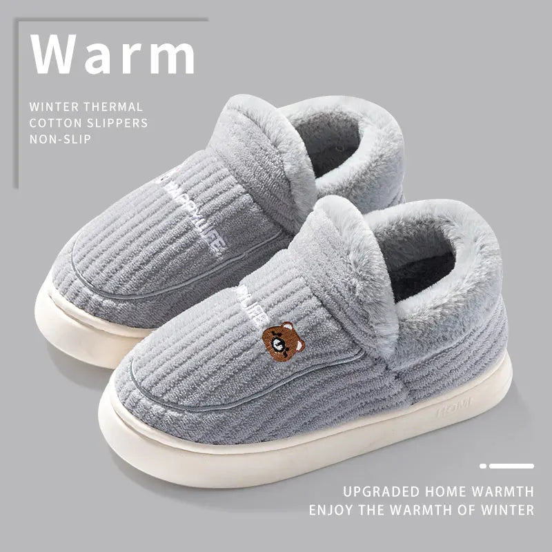 Cozy Fleece Slippers for Women - Warm Non-Slip House Shoes
