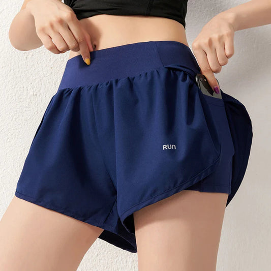 Breathable Athletic Mid-Waist Running Shorts - VogeLuxe