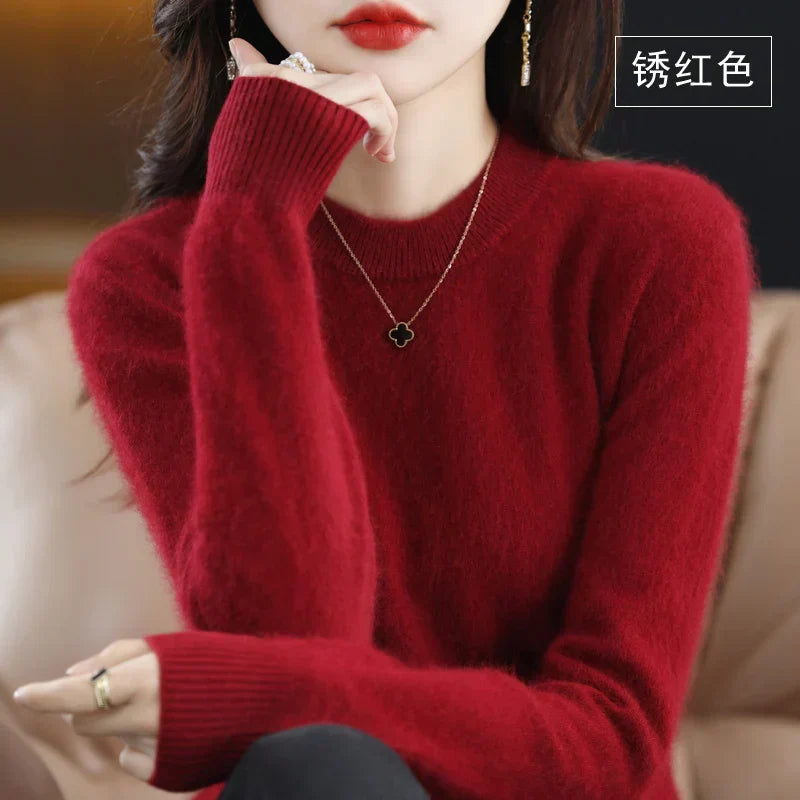 Soft Women's Cashmere Crew Neck Fitted Sweater