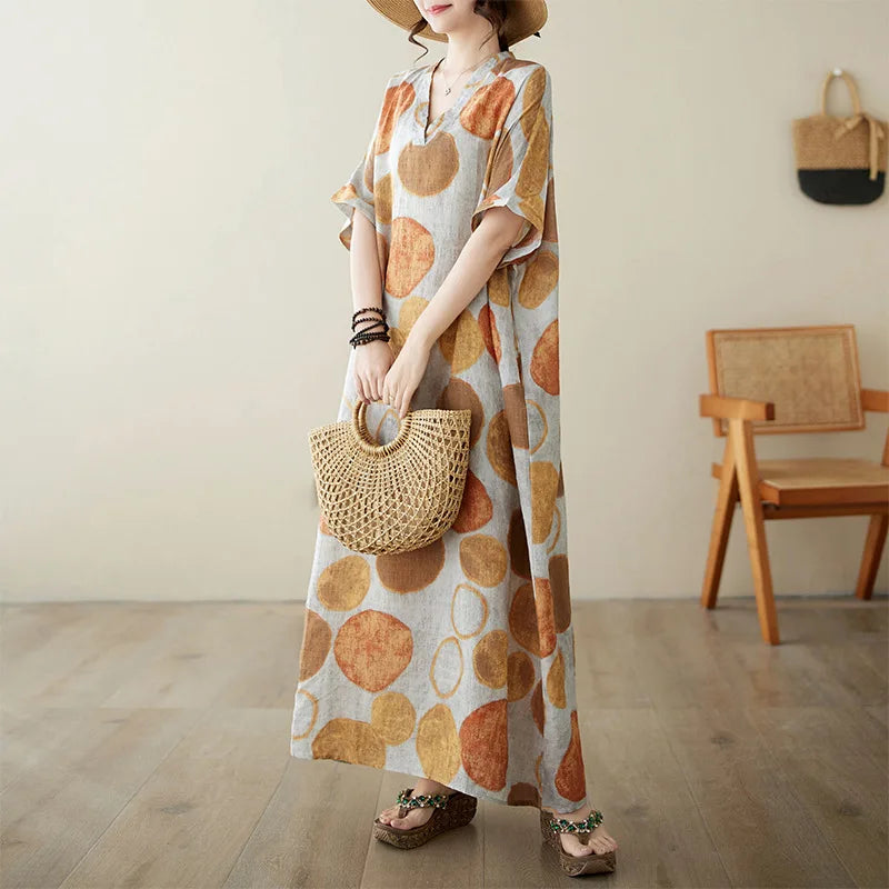 Free-Spirited Global Maxi Sundress - Relaxed Casual Wear