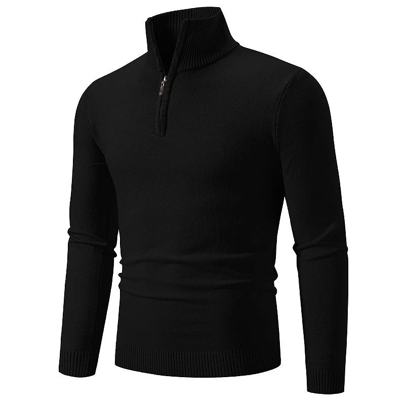 Cozy Men's Autumn Quarter Zip Fleece Sweater