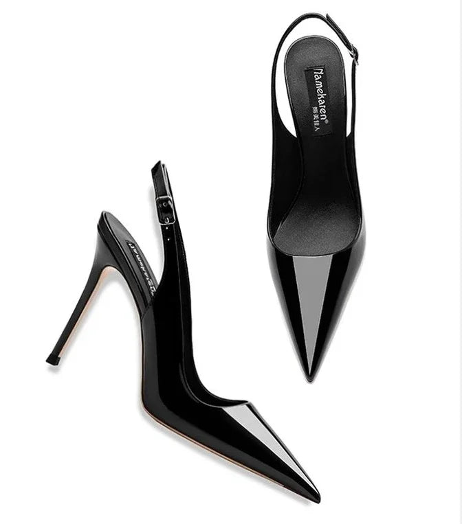 Shiny Buckle High Heel Sandals