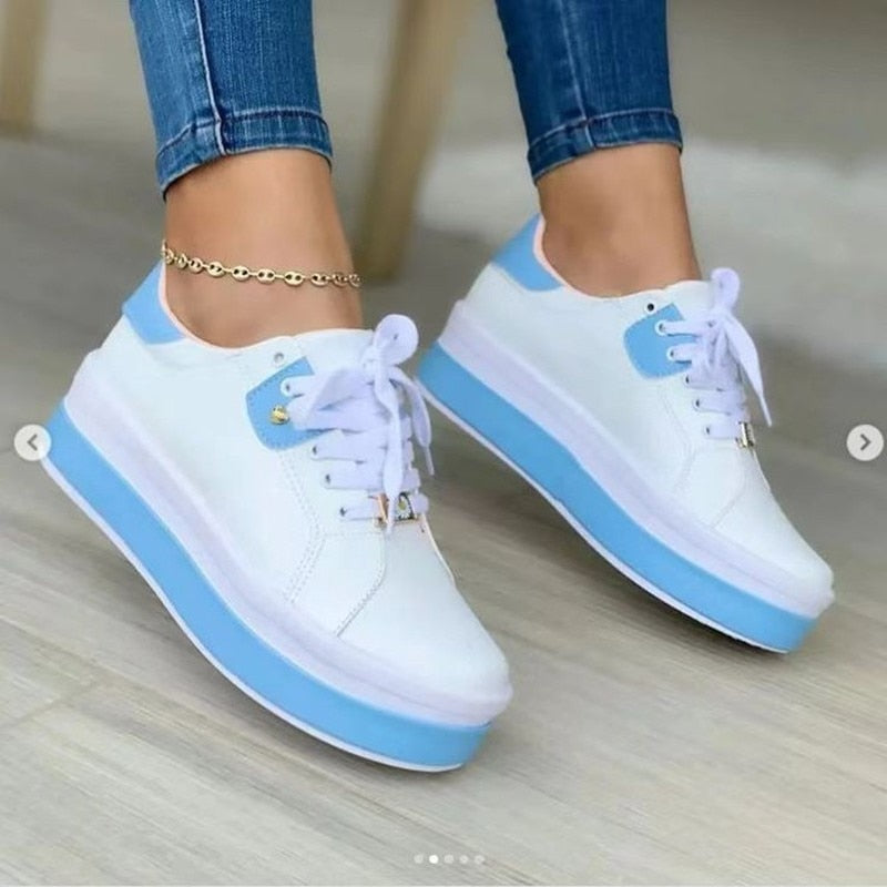 Soft Womens Casual Sneakers with Bright Stripe Detail
