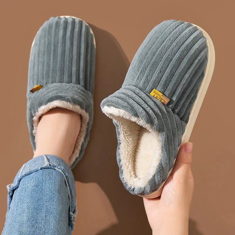 Cozy Faux Fur Ankle Slippers – Soft Warm Indoor Shoes