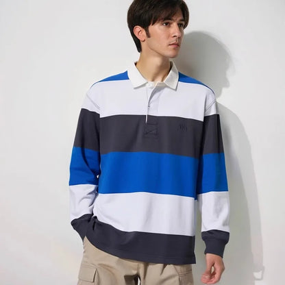 Relaxed Fit Casual Stripe Long Sleeve T Shirt