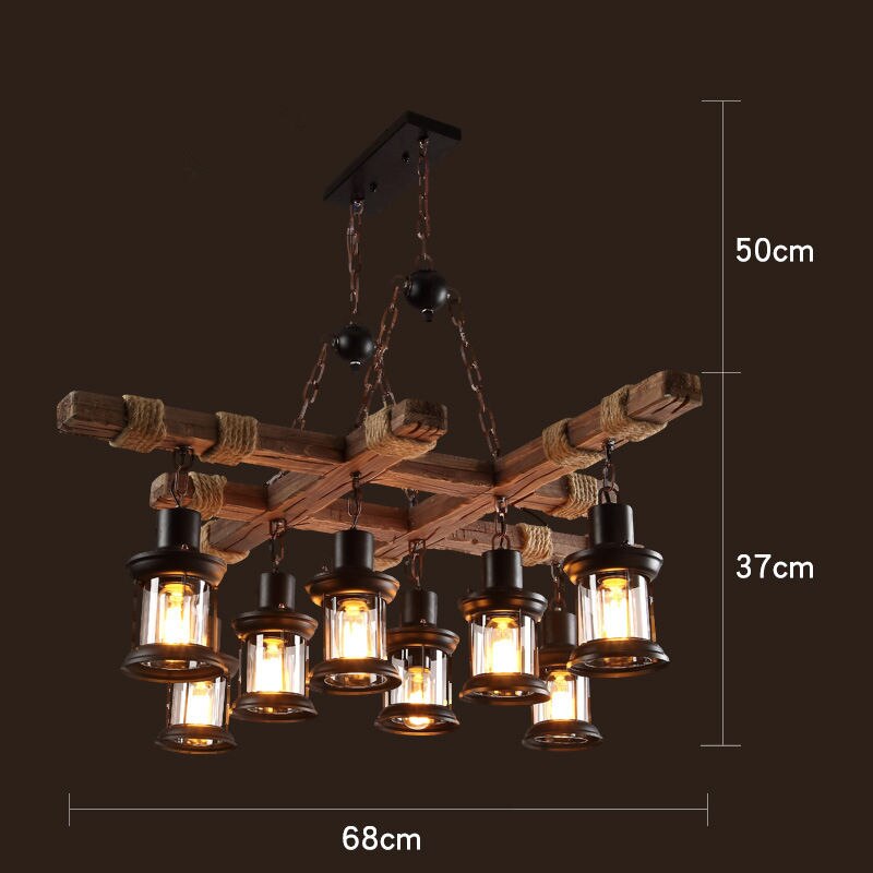 Rustic Wooden LED Pendant Light