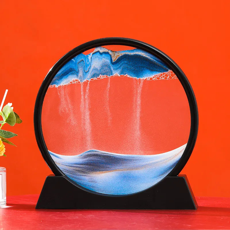 Decorative Glass Hourglass With Colorful Moving Sand
