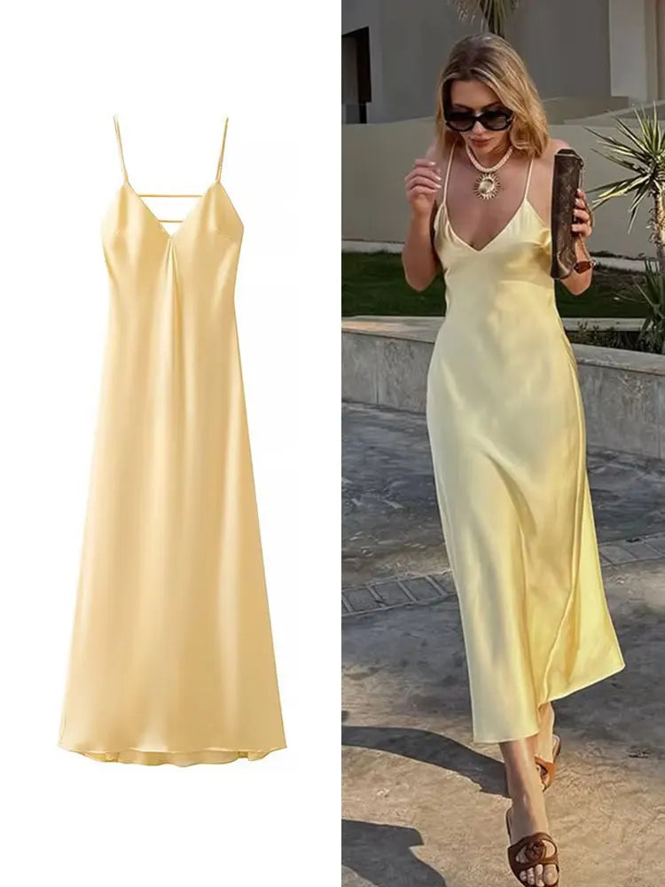 Relaxed Fit V Neck Sundress - VogeLuxe