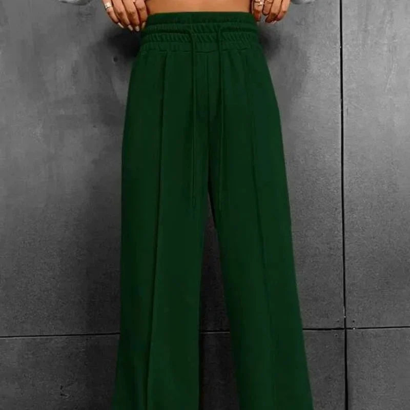 Comfortable Women's Jogger Pants – High Waist Wide Leg Trousers