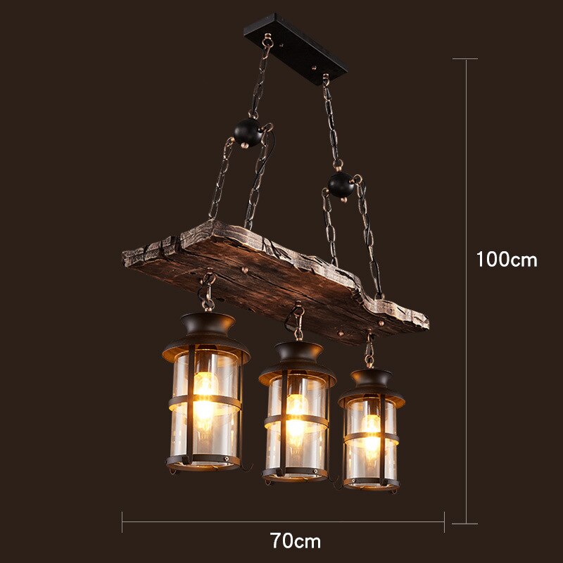 Rustic Wooden LED Pendant Light