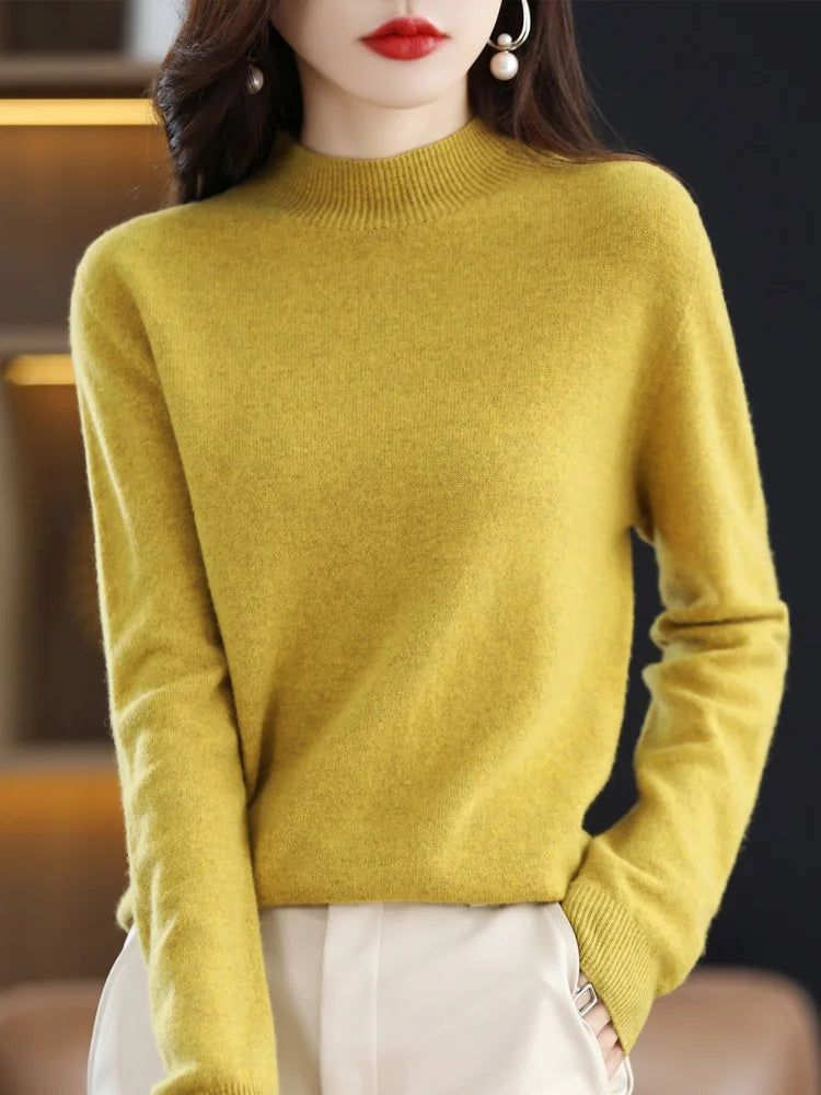 Soft Women's Merino Wool Fitted Sweater