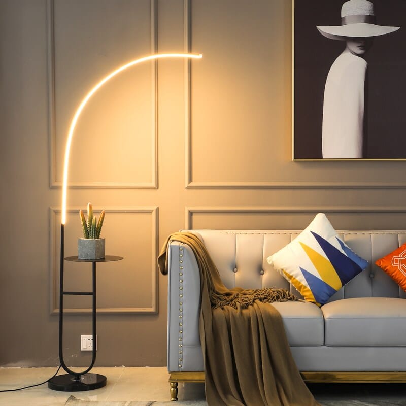 Elegant Floor Lamp with Marble Base - VogeLuxe