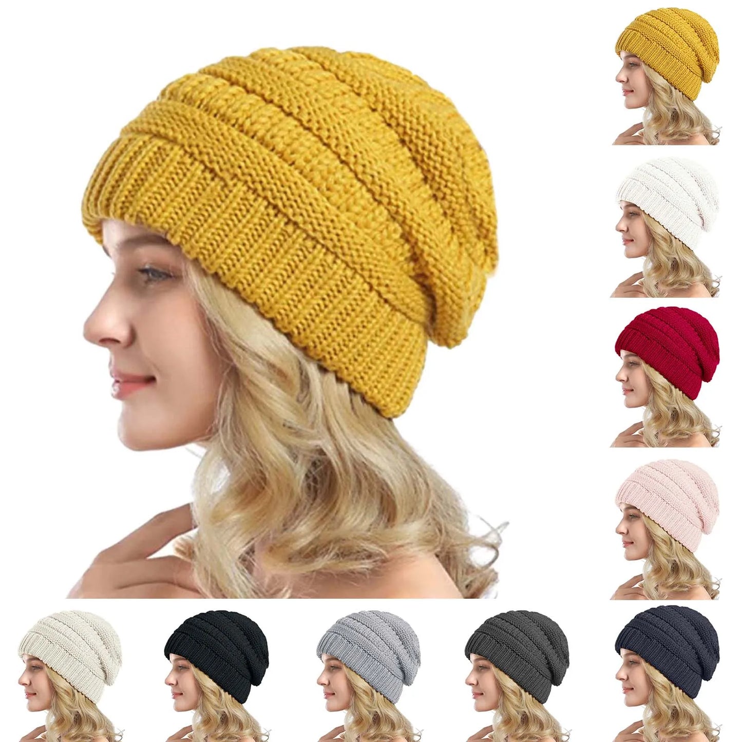 Thick Warm Cable Knit Hat