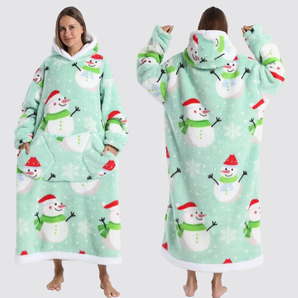 Cozy Wearable Hooded Blanket for Adults