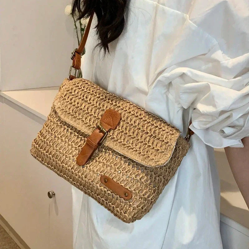 Chic Summer Woven Tote Bag - VogeLuxe