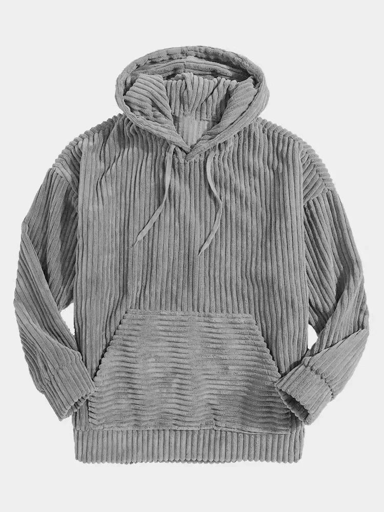 Warm Hooded Corduroy Jacket - Classic Streetwear Sweatshirt