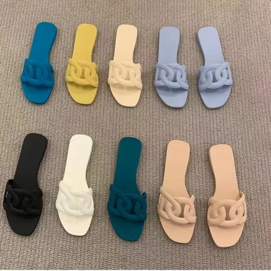 Bright Colourful Flat Sandals - VogeLuxe