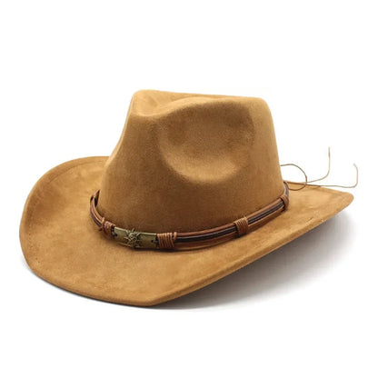 Classic Cowboy Felt Hat with Bull Design