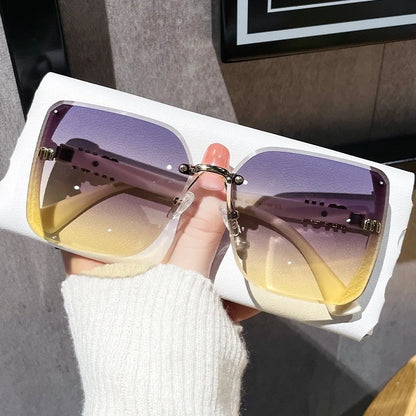 Large Frame Retro Women's Sunglasses UV400 Protection