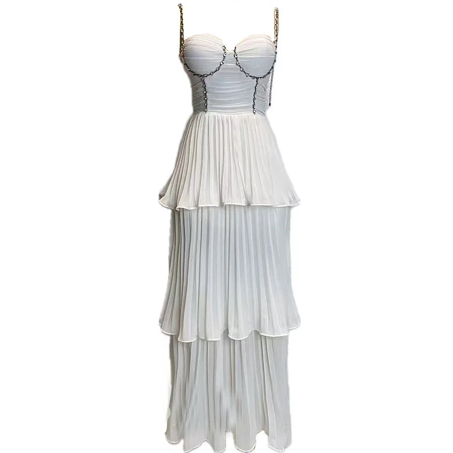 Luxury V-Neck Sleeveless Formal Evening Gown