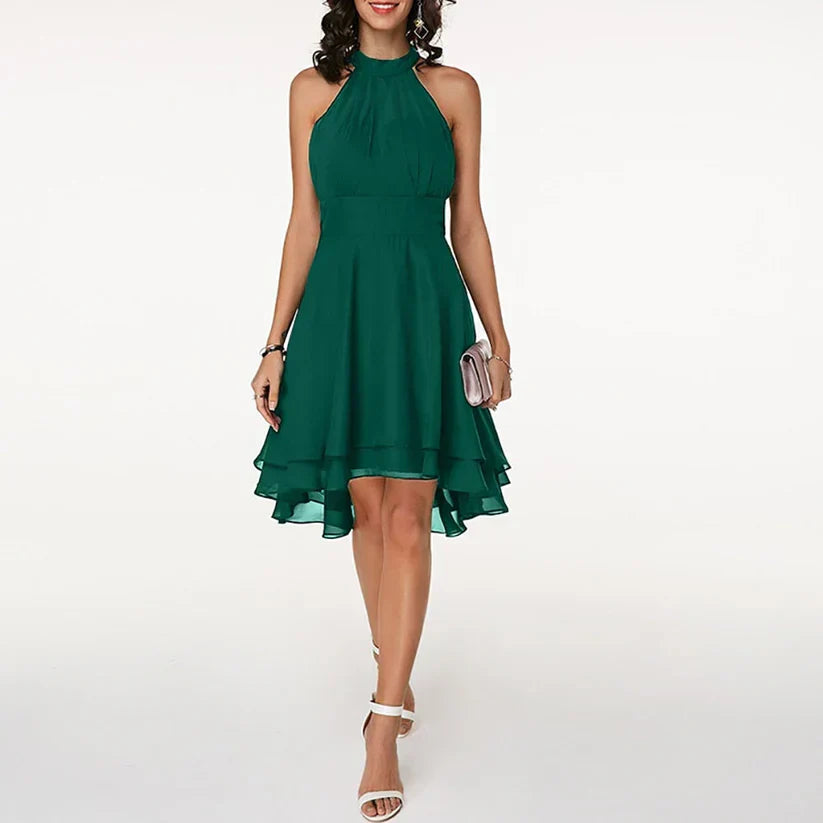 Ladies Elegant Ruffled Mini Dress