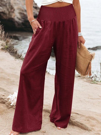 Comfortable High Waist Loose Fit Linen Pants