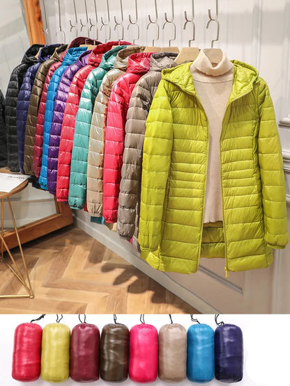 Ladies' Insulated Down Parka with Free Travel Bag - BritishElegance
