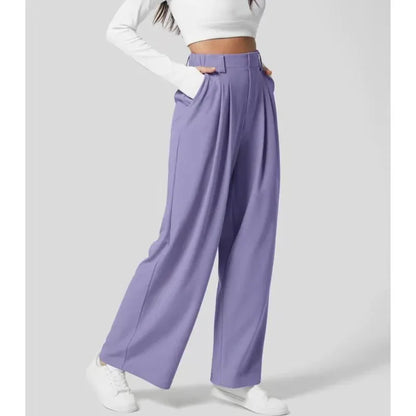 Ladies Comfort Fit High Waist Wide Leg Pants - VogeLuxe