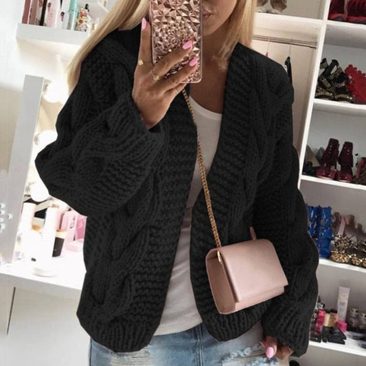Big Soft Chunky Knit Cardigan for Women - VogeLuxe