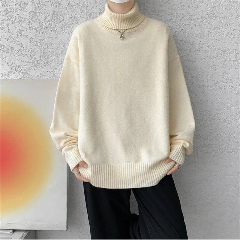 Cozy Mens Large Turtleneck Winter Sweater