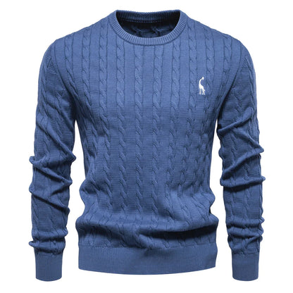 Cozy Mens Animal Print Crew Sweater