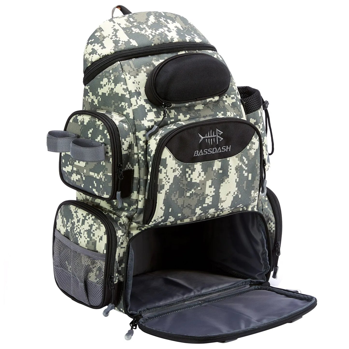 Waterproof Fishing Gear Backpack with Rod Holder & Pockets