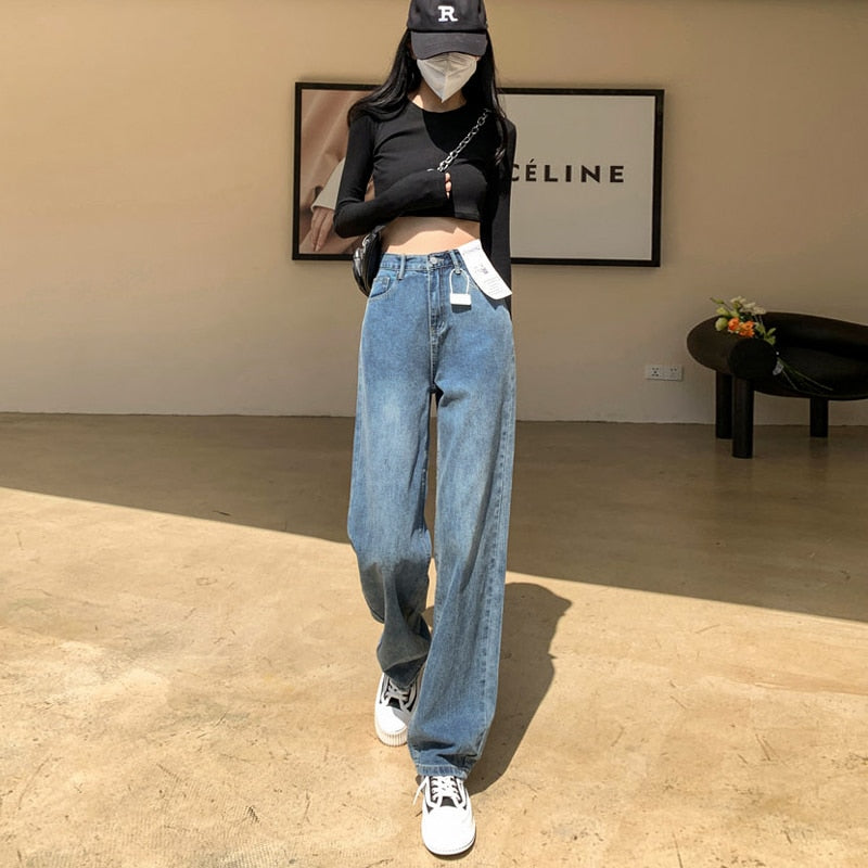 Fashionable High Waist Wide Leg Jeans for Women