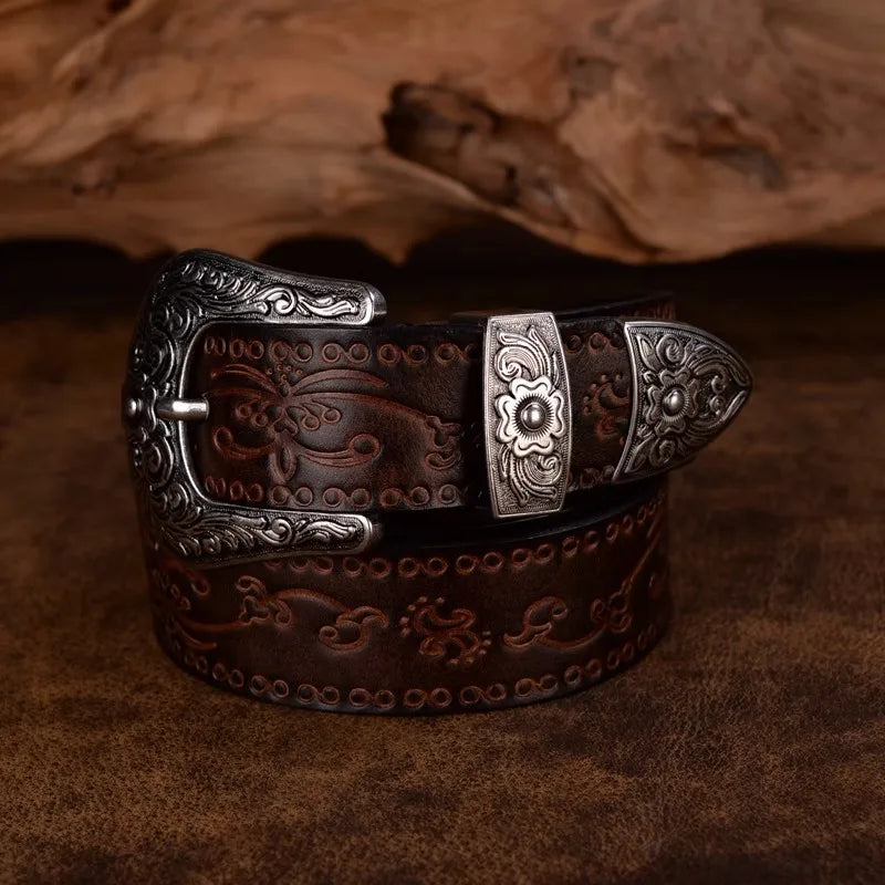 Stylish Leather Cowboy Belt