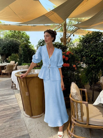 Pretty Ruffled Off Shoulder Dress Set