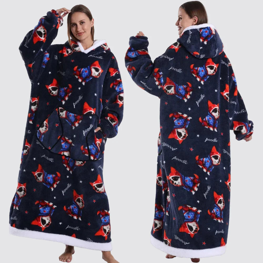Cozy Wearable Hooded Blanket for Adults