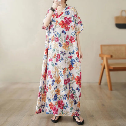 Free-Spirited Global Maxi Sundress - Relaxed Casual Wear