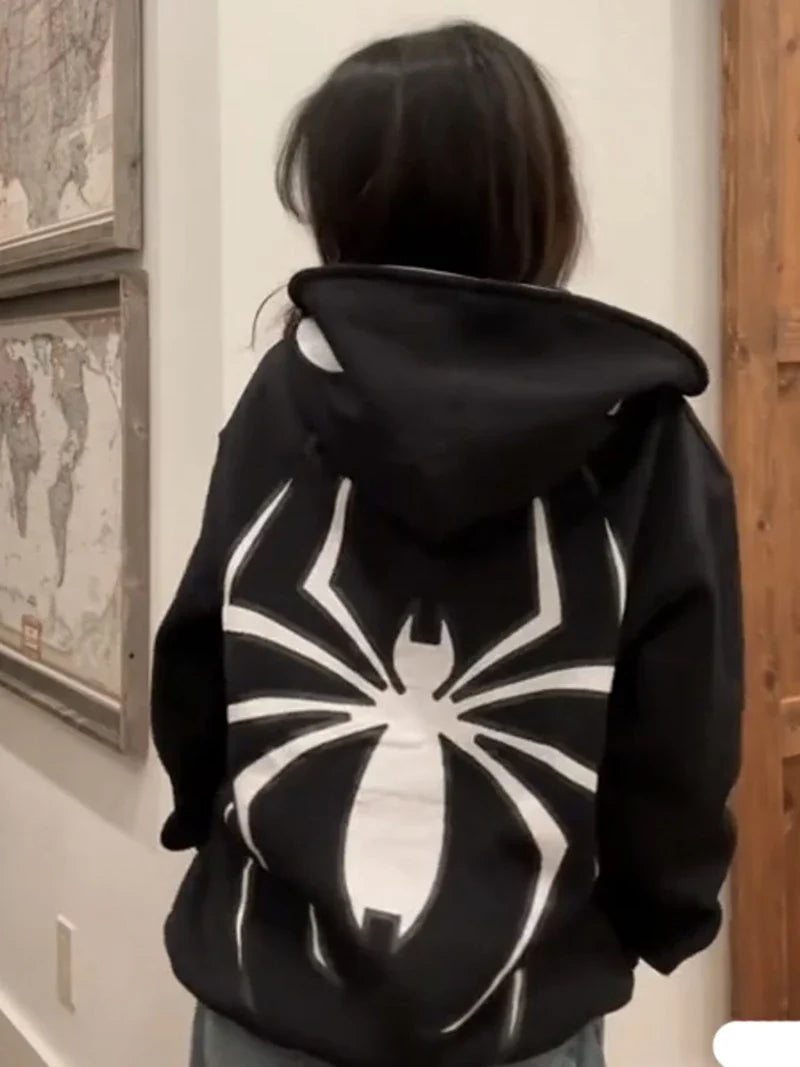 Retro Graphic Zip Up Unisex Hooded Sweatshirt - BritishElegance