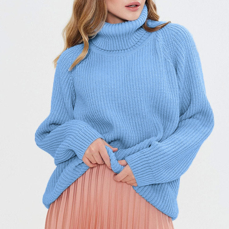 Soft Women's Cable Knit Turtleneck Sweater