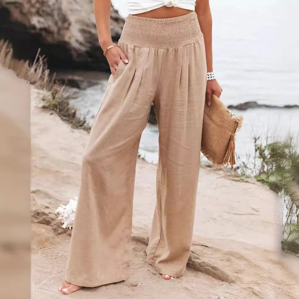 Soft & Chic Women's Cotton Elastic Pants - VogeLuxe
