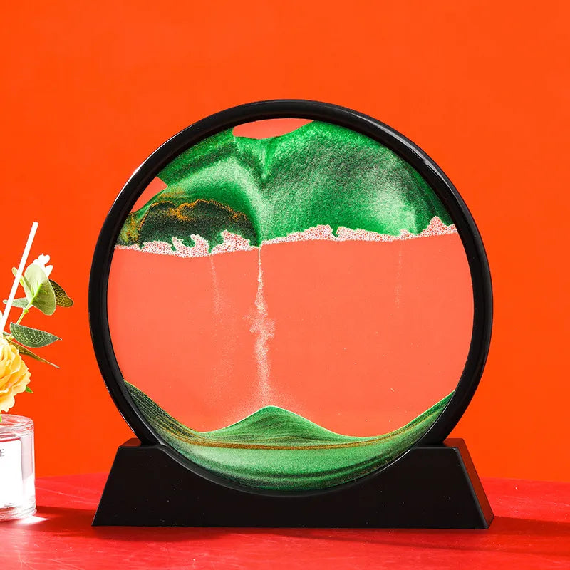 Decorative Glass Hourglass With Colorful Moving Sand