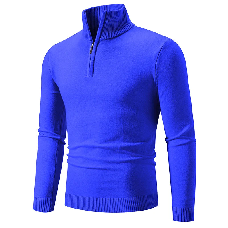 Cozy Men's Autumn Quarter Zip Fleece Sweater