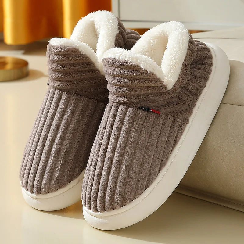 Cozy Faux Fur Ankle Slippers – Soft Warm Indoor Shoes