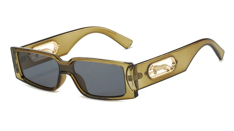 Vintage Classic Rectangle Animal Print Shades