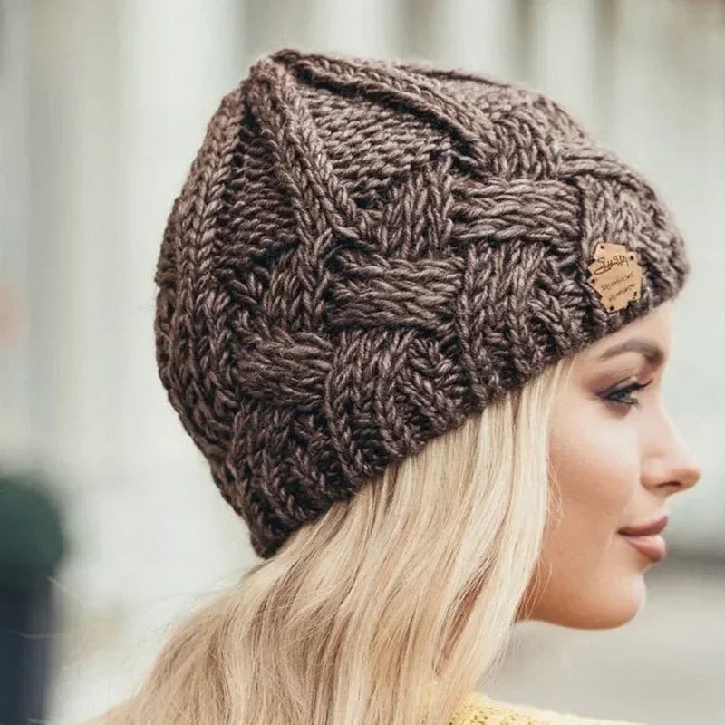 Warm Winter Knit Beanie for Ladies
