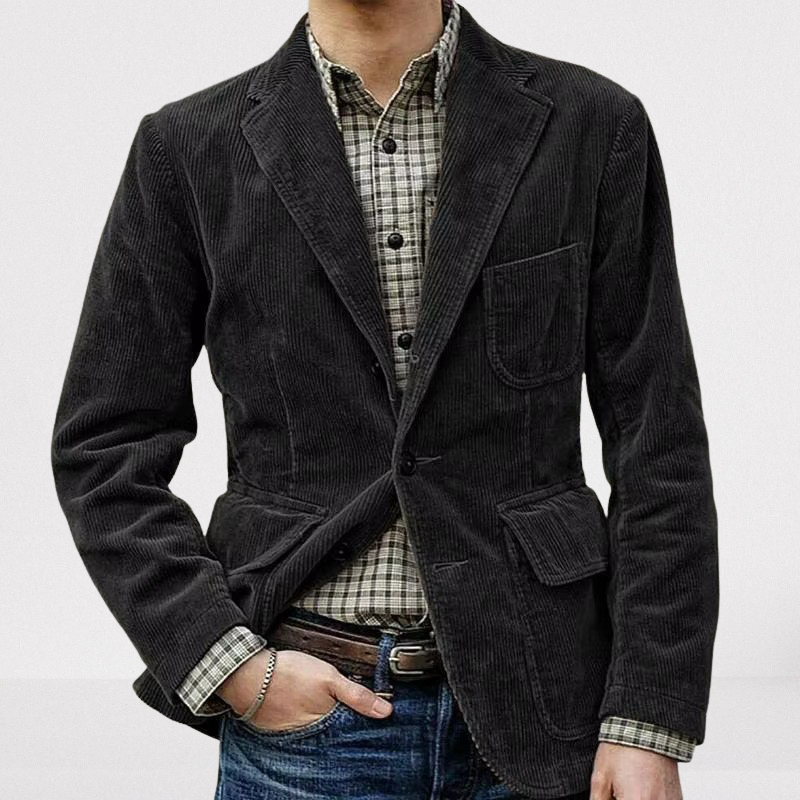 VogeLuxe | Men’s Wide Wale Corduroy Single Breasted Blazer