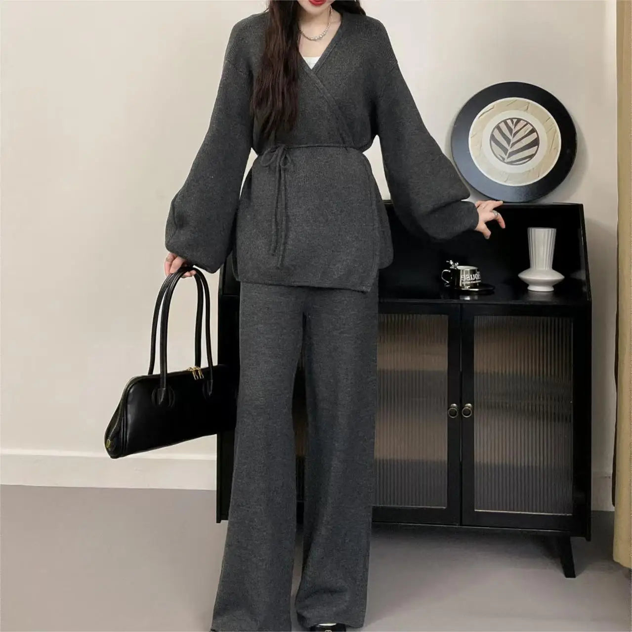 Cozy Sweater and Trousers Outfit Set