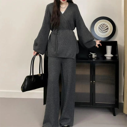 Cozy Sweater and Trousers Outfit Set