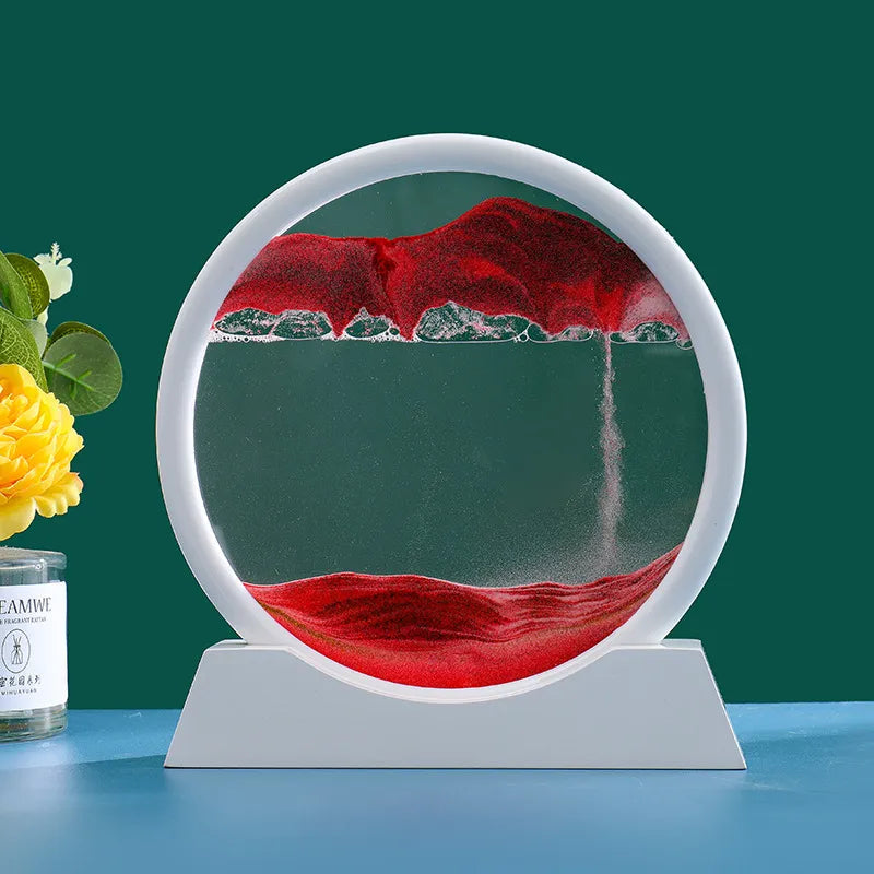 Decorative Glass Hourglass With Colorful Moving Sand